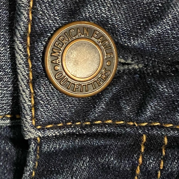 AEO American Eagle Outfitters Boy Fit Stretch Blue Relax Mid-rise Jeans Size 10 - Picture 8 of 13